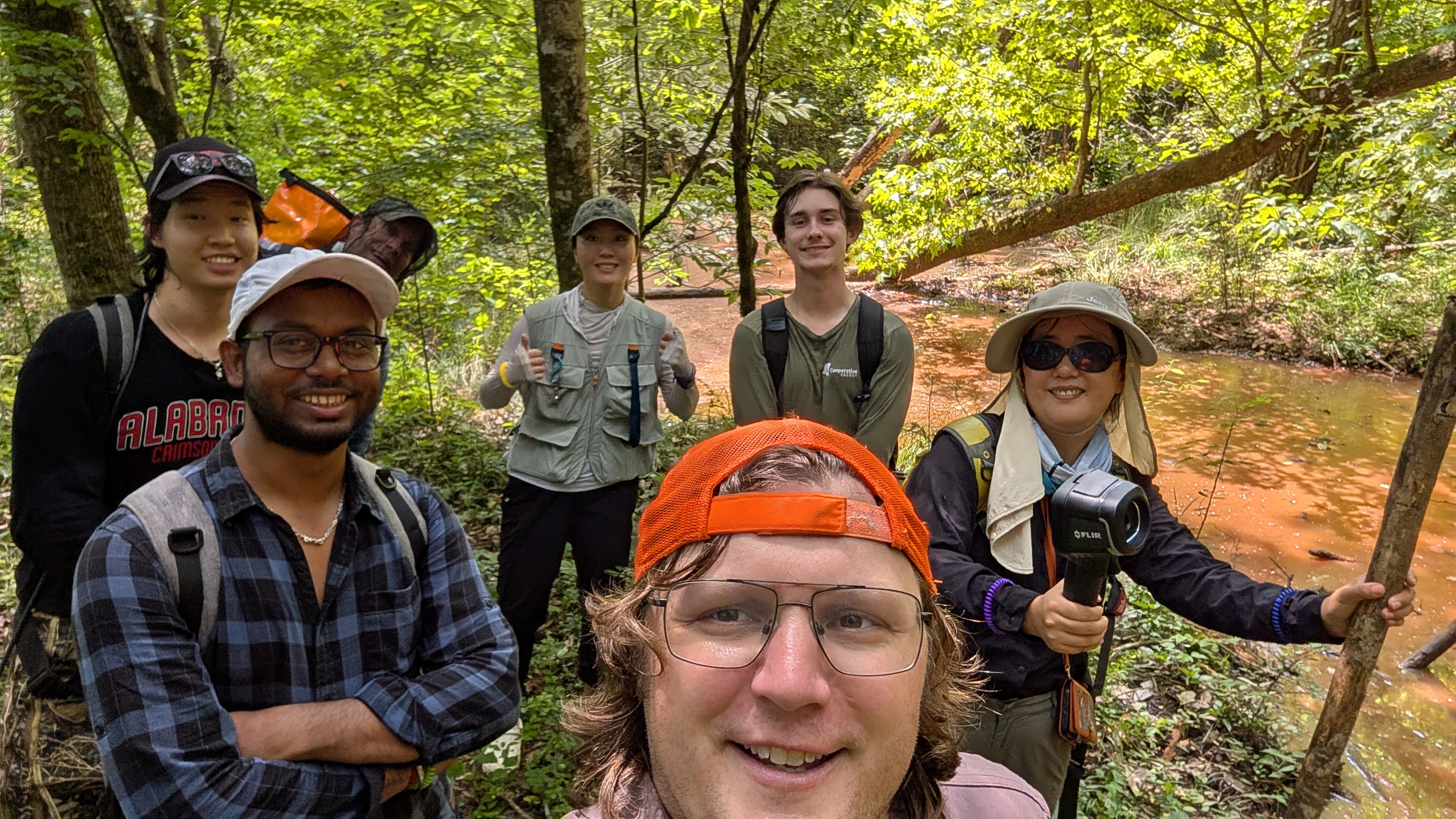 Field work along the river