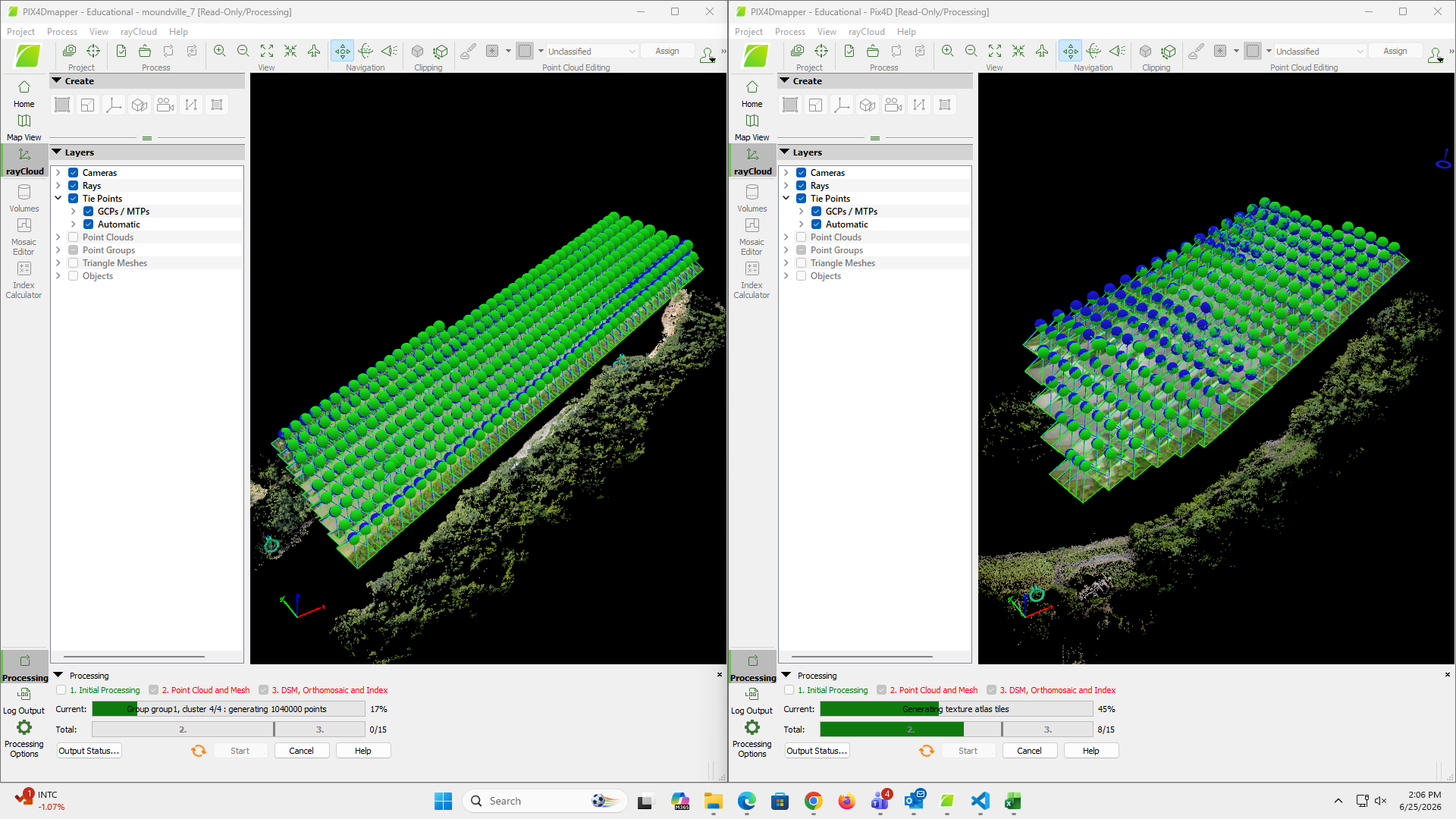 Pix4D orthomosaic processing